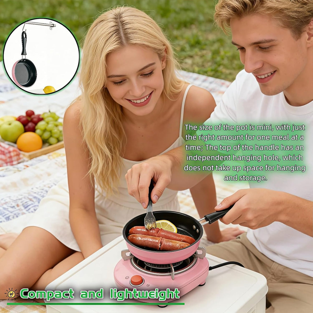 4.7 Inch Mini Skillet, Non-Stick Egg Pan for Single Serve Breakfast, Induction Compatible Small Frying Pan with Heat Resistant Handle - Perfect for Camping, RV, Dorm & Gas/Electric Stovetops (Pink)