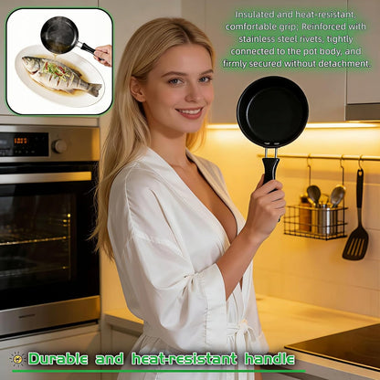 4.7 Inch Mini Skillet, Non-Stick Egg Pan for Single Serve Breakfast, Induction Compatible Small Frying Pan with Heat Resistant Handle - Perfect for Camping, RV, Dorm & Gas/Electric Stovetops (Pink)