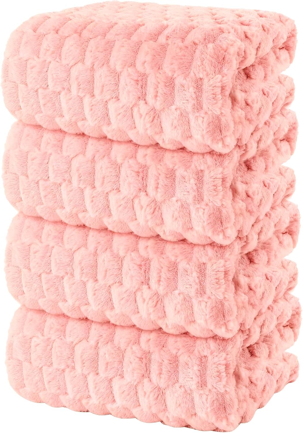 Microfiber Bath Towels, Extra Large Towels Set, Pink, 4-Pack, 27.5" x 55"