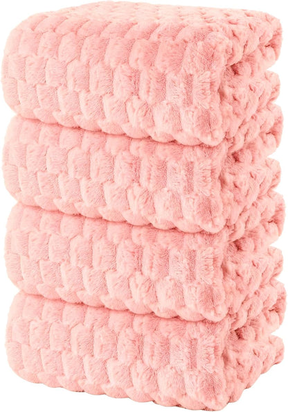 Microfiber Bath Towels, Extra Large Towels Set, Pink, 4-Pack, 27.5" x 55"