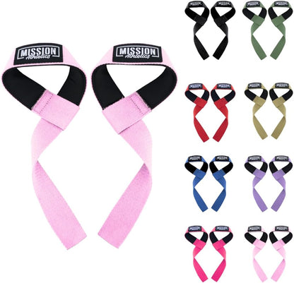 Lifting Wrist Straps for Weightlifting, Bodybuilding, Powerlifting, Strength Training, & Deadlifts - Padded Neoprene with 18" Cotton