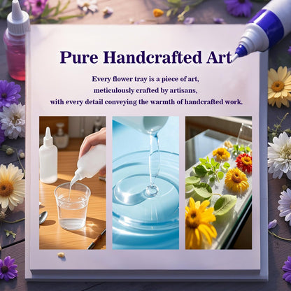 Unique Resin Flower Wood Coasters Set of 4 for Drinks, Decorative Aesthetic Coasters for Desk & Table (4, Pink)