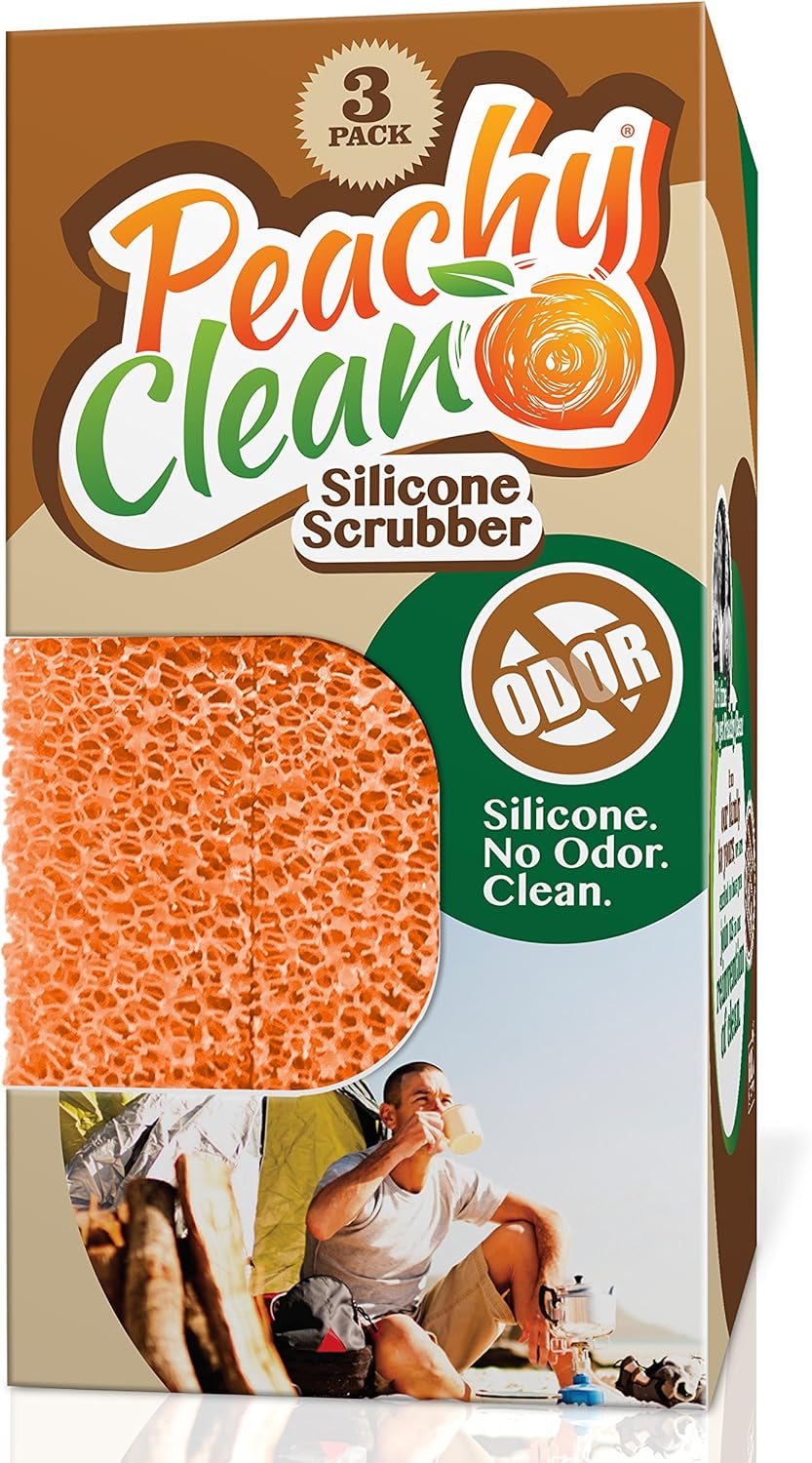 Silicone Scrubber (Qty 3) for Camping Cookware, Outdoor Cooking, and Backpacking