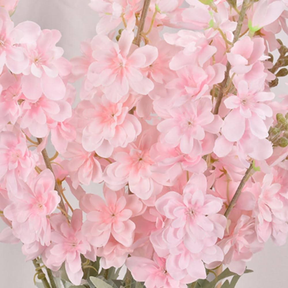 33.5in 6pcs Fake Flowers Delphinium Artificial Flowers Silk Flowers Larkspur Artificial Flowers Long Stem Flowers for Tall Vase Home Wedding Party Decor (Pink)