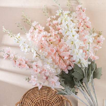 33.5in 6pcs Fake Flowers Delphinium Artificial Flowers Silk Flowers Larkspur Artificial Flowers Long Stem Flowers for Tall Vase Home Wedding Party Decor (Pink)
