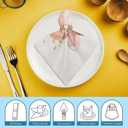 Pastel Peach Pumpkin Large Pink Bow Cloth Napkins Set of 6, Square Premium Reusable Washable Polyester Table Linen Napkin for Dinner Party