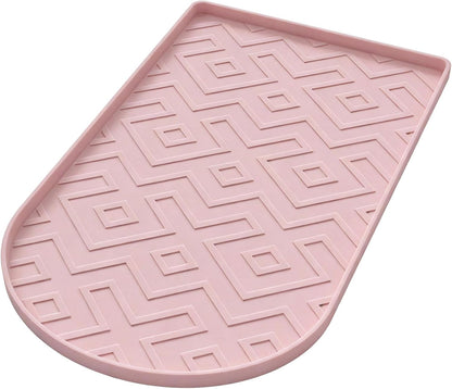 Silicone Coffee Mat,15.8"x 7.8"in Bar Mat for Countertop,Heat-Resistant,Non-Slip,Leak-Proof,Fit for Coffee Maker/Espresso Machine-Pink