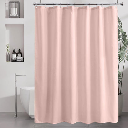 Blush Pink Shower Liner Cloth Waterproof, Soft Blush Pink Shower Curtain Liner Fabric with Weighted Stones, Washable Shower Curtain and Liner 2-in-1, 12 Grommet Holes, 72 x 72 Inches
