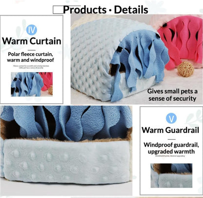 Small Pet Hideout No Bottom Guinea Pig Rabbit Cave Toilet Cover (Pink,Small)
