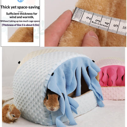 Small Pet Hideout No Bottom Guinea Pig Rabbit Cave Toilet Cover (Pink,Small)