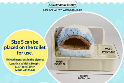 Small Pet Hideout No Bottom Guinea Pig Rabbit Cave Toilet Cover (Pink,Small)