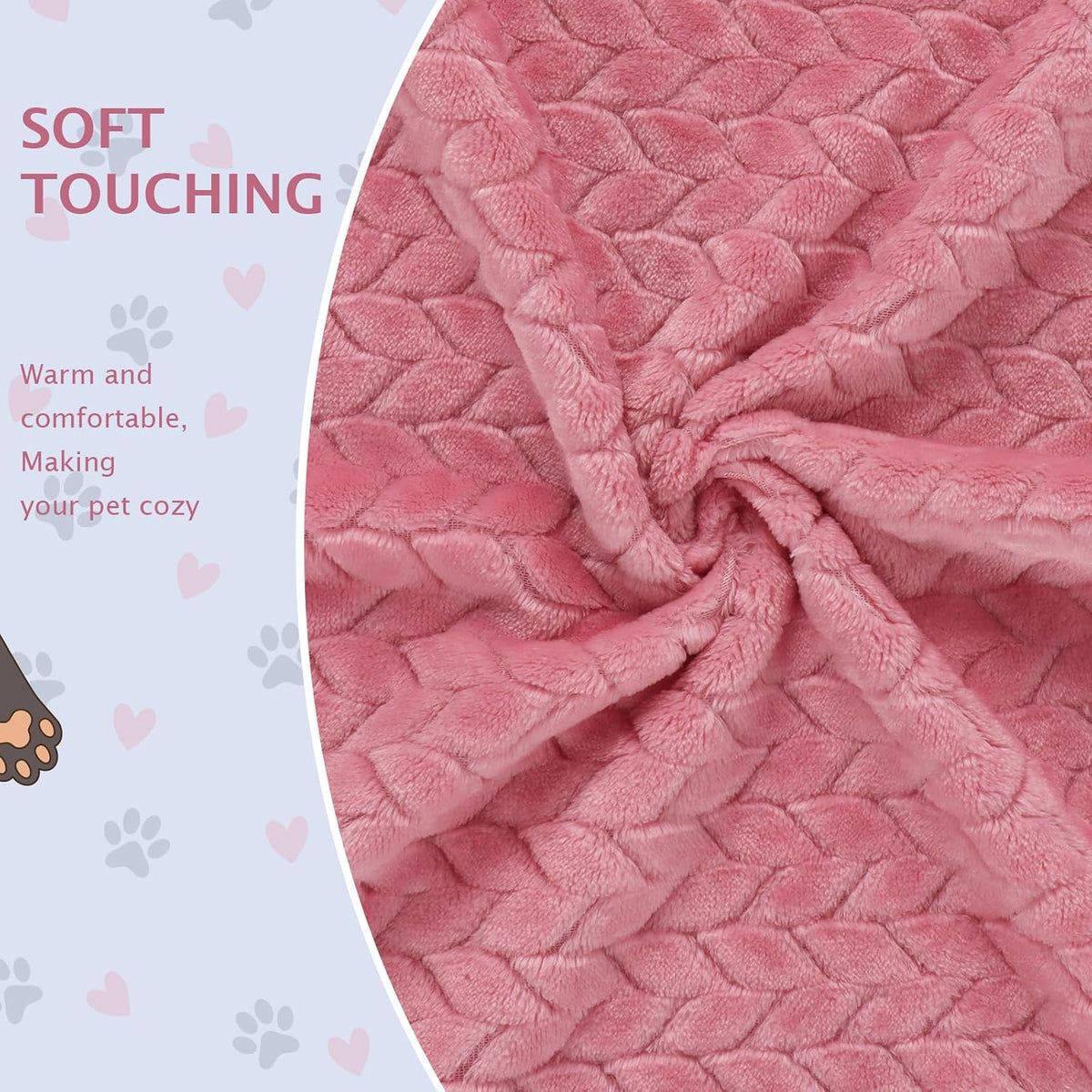 6 Pack Small Dog Blanket, Super Soft Warm Pet Cover Blankets, Wheat Ears Print Puppy Fleece Flannel Blanket for Small Medium Dogs and Cats MW003
