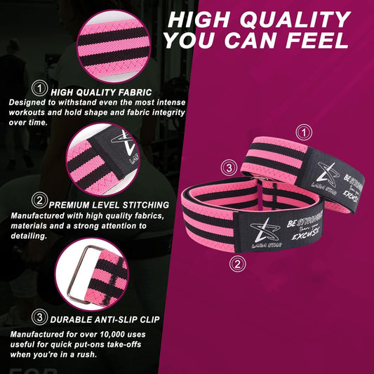 BFR Occlusion Bands for Women Glutes,Blood Flow Restriction Bands for Legs, Butt & Hip Building, Workouts, Best Fabric Resistance Bands for Squat Butt & Thigh