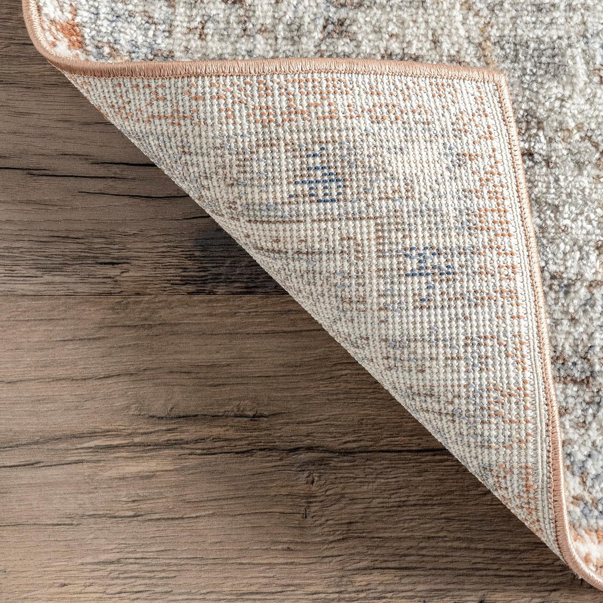Jacquie Peach Medallion Power Loomed Area Rug, 9' x 12'