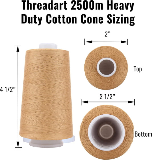 Heavy Duty Cotton Thread, 2500M 40/3, Pink 903 | Heavy-duty cotton thread for quilting, sewing and topstitching. Strong cone thread gives smooth stitches and low lint.