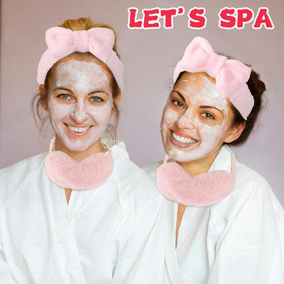 48 Set Spa Sleepover Party Supplies for Women, 8 Pink Spa Headband 8 Sleep Eye Mask 8 Hairbands 8 Organzer Bags 8 Mirrors 8 Combs for Slumber Favors Gift Sleepover Party