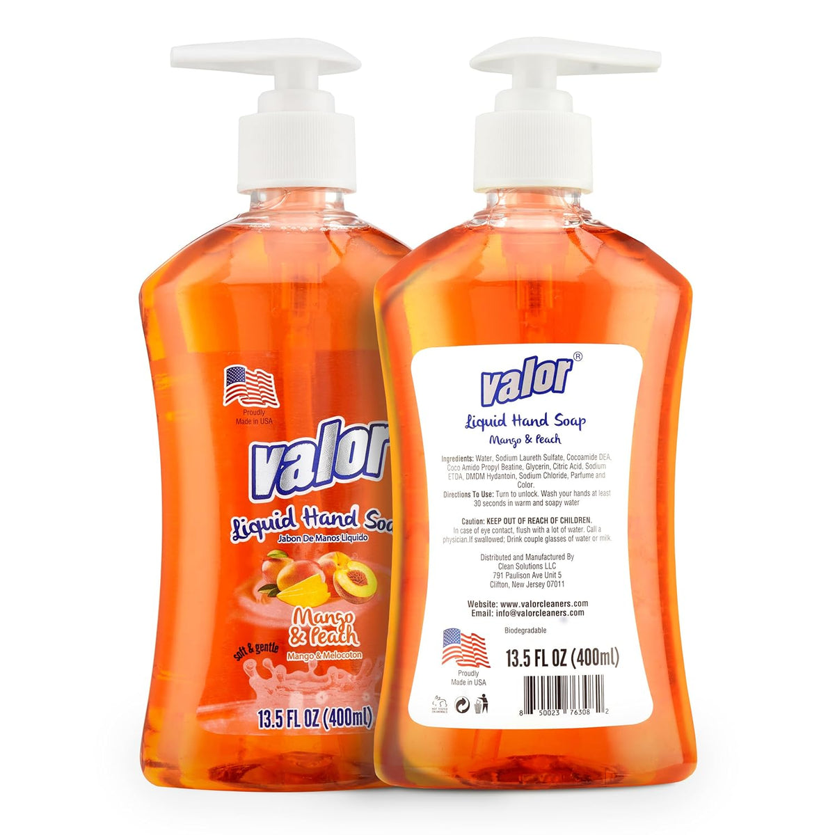Moisturizing Liquid Hand Soap, Mango & Peach - 13.5 Fluid Ounces (6 Pack)