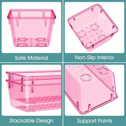 25 PCS Plastic Drawer Organizer Set, Makeup Organizers and Storage Bins