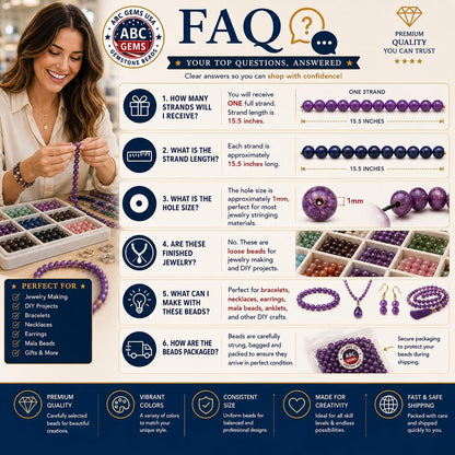 ABCGEMS Matte Seven Chakra Beads (The Ultimate Combination of The Strongest Energy Stones) Honey Citrine, Peach Moonstone, Amethyst, Apatite, Lapis, Carnelian, Aventurine - Smooth Round 6mm