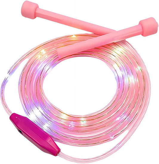 Led Light Up Jump Rope for Kids & Adults- Rechargeable Glowing Skipping Rope With 3 Adjustable Rainbow Glow Modes for Make Nighttime Cardio Fun, Lightweight Fitness Exercise Equipment