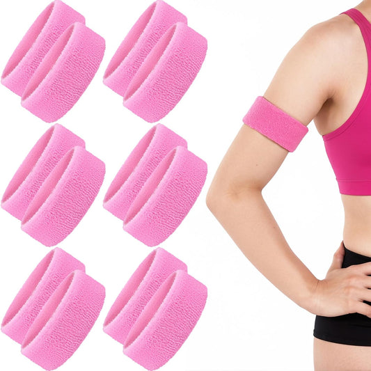 12 Pcs Pink Bicep Bands Breast Cancer Awareness Football Accessories