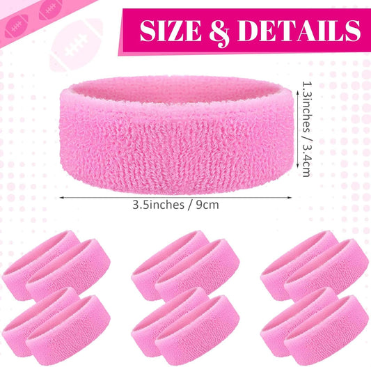 12 Pcs Pink Bicep Bands Breast Cancer Awareness Football Accessories