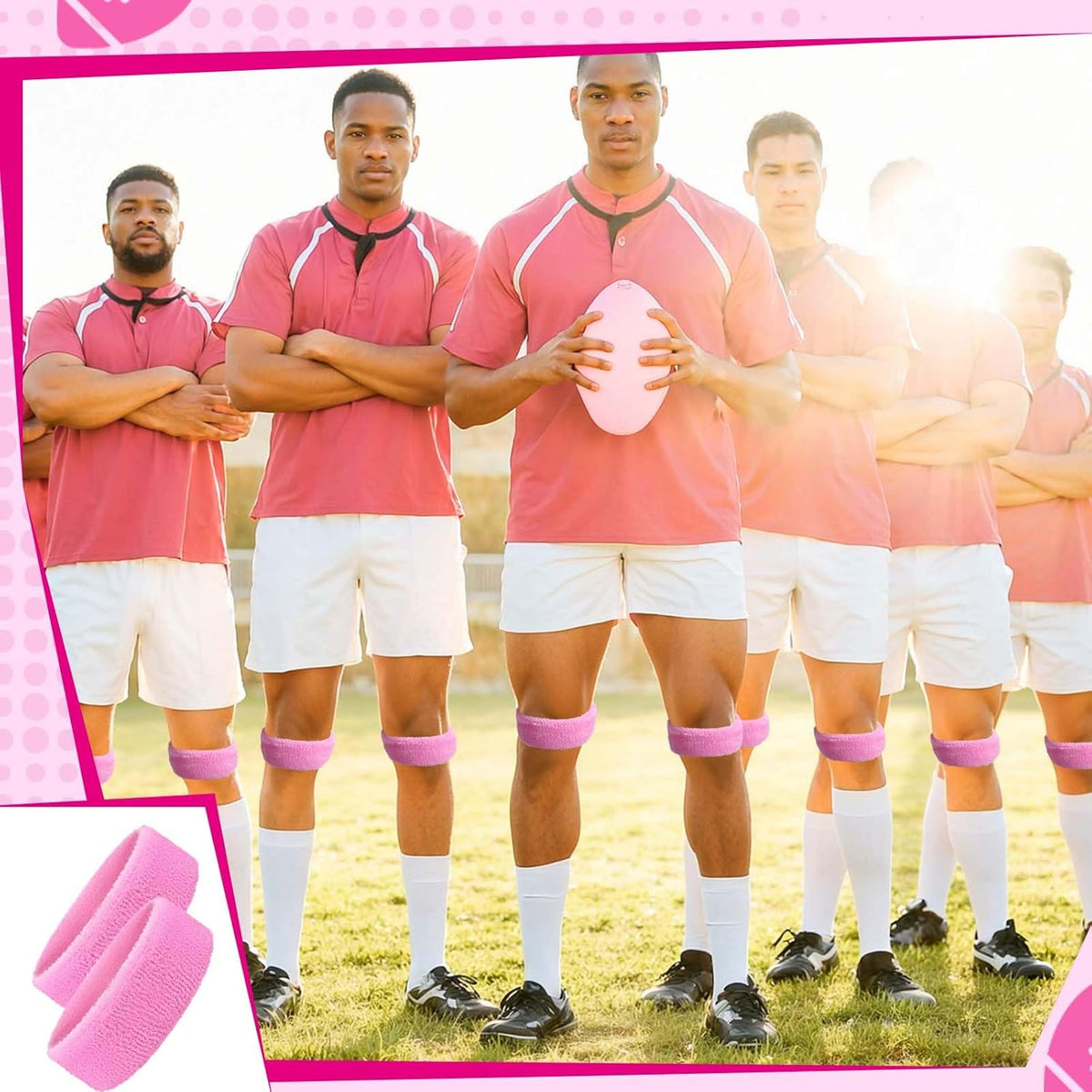 12 Pcs Pink Bicep Bands Breast Cancer Awareness Football Accessories