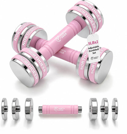 Steel Dumbbells Ultracompact & Adjustable Chrome Dumbbell