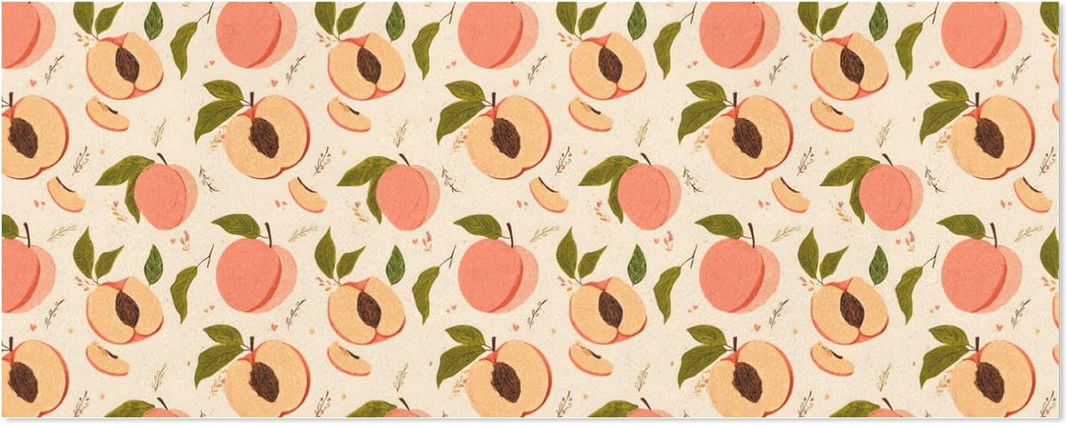 Peaches Pattern Design Birthday Wrapping Paper Roll, Mini Roll Gift Wrap Perfect for Weddings, Brides, Holidays, Baby Showers - 58 x 22.8 inches