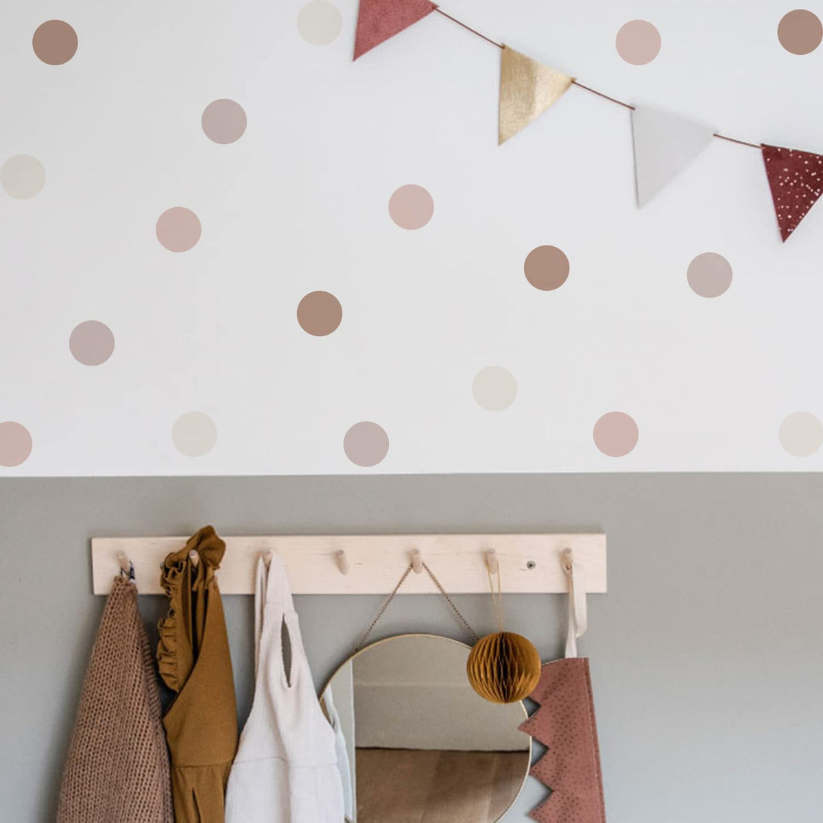 YouRfocus Boho Polka Dot Wall Decals for Girls Room Nursery, Peel and Stick