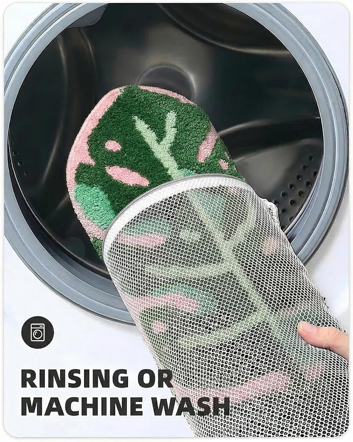 Sisher Monstera Bath Mat Cute Leaf Bath Mat Non Slip Soft Bathtub Mat