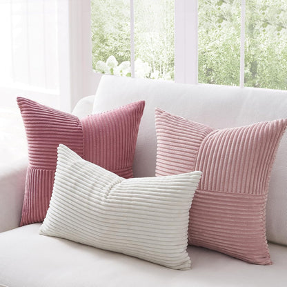 Dustypink Throw Pillow Covers 16x16 Set of 4,Boho Double-Sides Design Decorative Throw Pillow Covers,Light Pink Cushion Cases for Couch Living Room Bedroom and Sofa(40 * 40 cm)