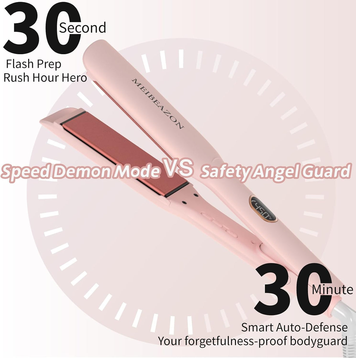 Flat Iron Hair Straightener – 1.7”Wide Ceramic Plate with Negative Ionic Technology, Digital Temp Control & Dual Voltage for Curly/Thick/Coily Hair