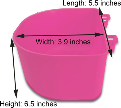 Cage Cups for Chickens 5 Pcs Hanging 25oz Feeder Waterer,Pink Food Bowl Coop Dish Water Dispenser Drinker Grit Container for Rabbits Birds Pigeon Duck and Small Animals