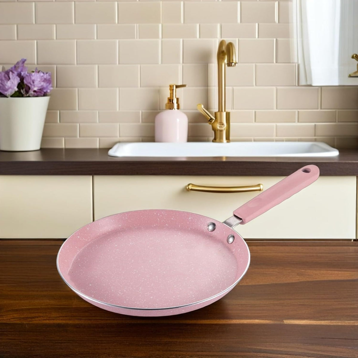 Sturdy Aluminum Alloy Non-stick Frying Pan Pancake Egg Cooker for Outdoor Bbq Easy Grip Handle Lightweight and Versatile Kitchen Essential