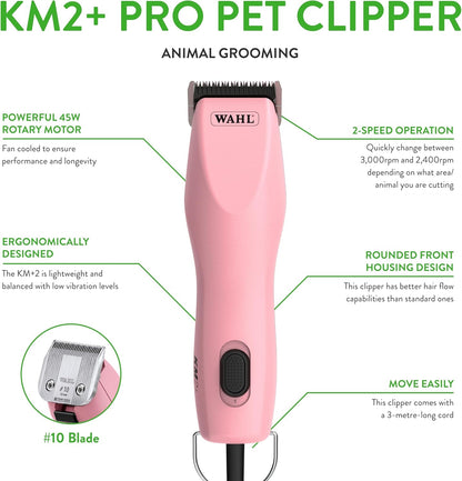 Wahl Pro Animal KM2+ Corded Clipper, Pink