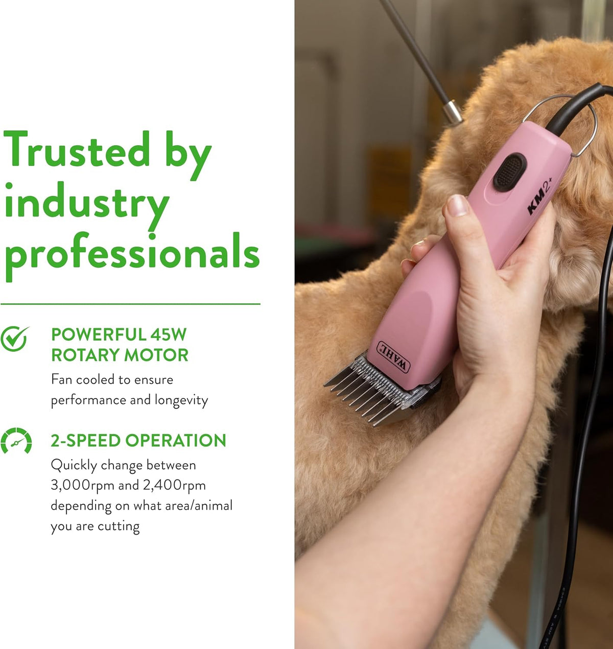 Wahl Pro Animal KM2+ Corded Clipper, Pink