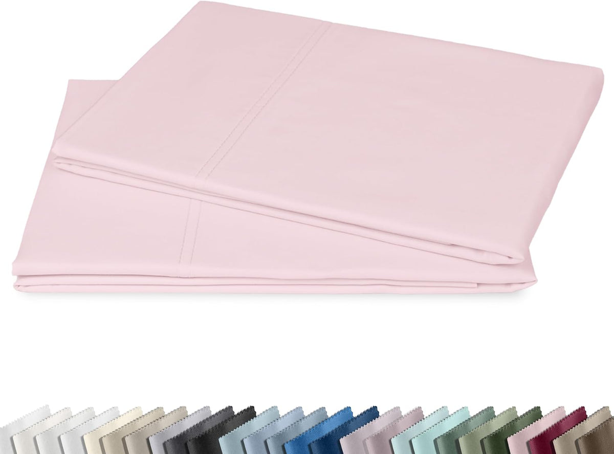 600 TC Set of 2 Standard Size Pillow Cases, Pink