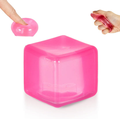 Cube-Shaped Squishy Toy, Translucent Sensory Fidget
