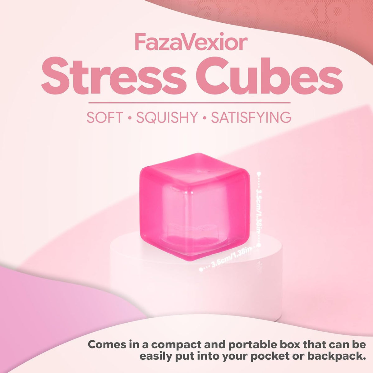 Cube-Shaped Squishy Toy, Translucent Sensory Fidget