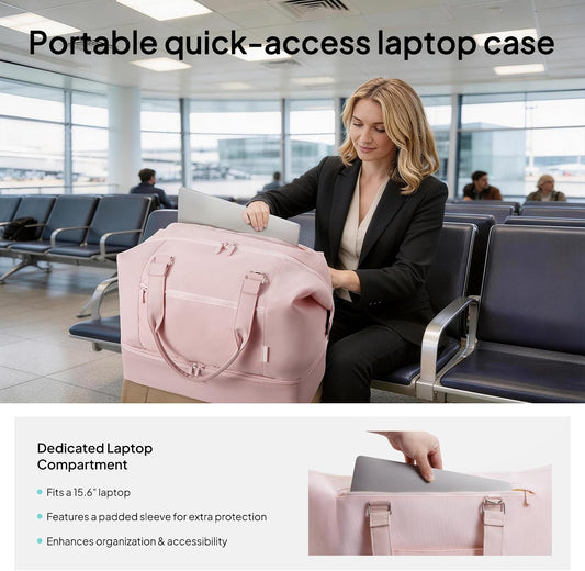Travel Duffle Bag, Weekender Bags for Women with Shoe Compartment