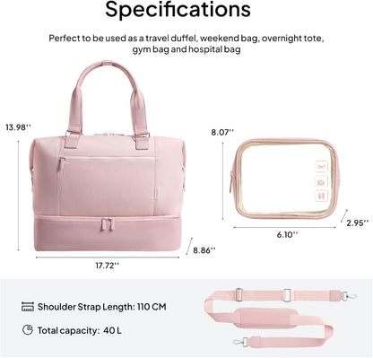 Travel Duffle Bag, Weekender Bags for Women with Shoe Compartment