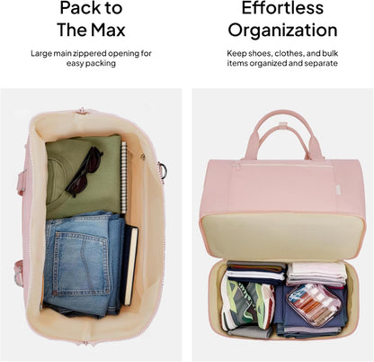 Travel Duffle Bag, Weekender Bags for Women with Shoe Compartment