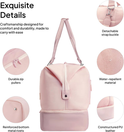Travel Duffle Bag, Weekender Bags for Women with Shoe Compartment
