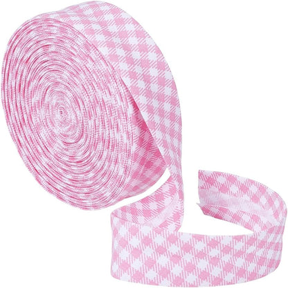 10.94 Yards Pink Stripe Bias Tape, 0.83 Inch Double Fold Bias Binding Tape Pre-fold Bulk Bias Tape for Cheongsam Decoration, Clothing Seaming Piping