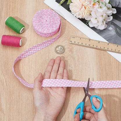 10.94 Yards Pink Stripe Bias Tape, 0.83 Inch Double Fold Bias Binding Tape Pre-fold Bulk Bias Tape for Cheongsam Decoration, Clothing Seaming Piping
