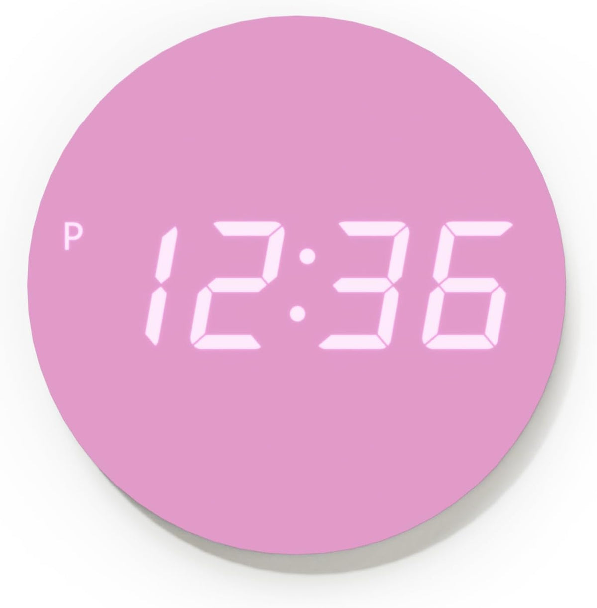 Crayon Mini Digital LED Wall Clock, Nightlight (Lovely Pink)