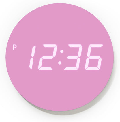 Crayon Mini Digital LED Wall Clock, Nightlight (Lovely Pink)
