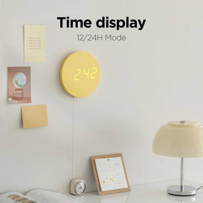 Crayon Mini Digital LED Wall Clock, Nightlight (Lovely Pink)
