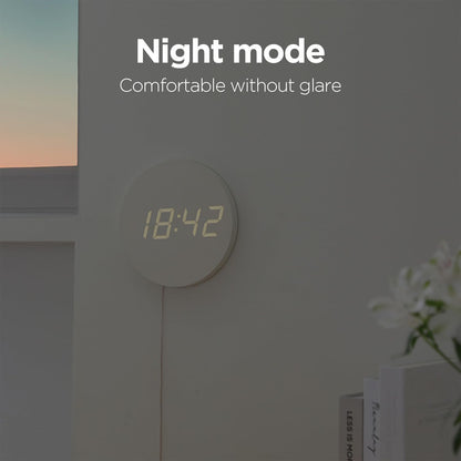 Crayon Mini Digital LED Wall Clock, Nightlight (Lovely Pink)